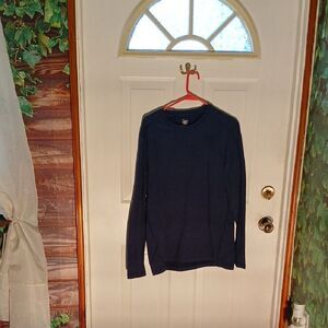 Men's Navy Long Sleeve Tee RL18
